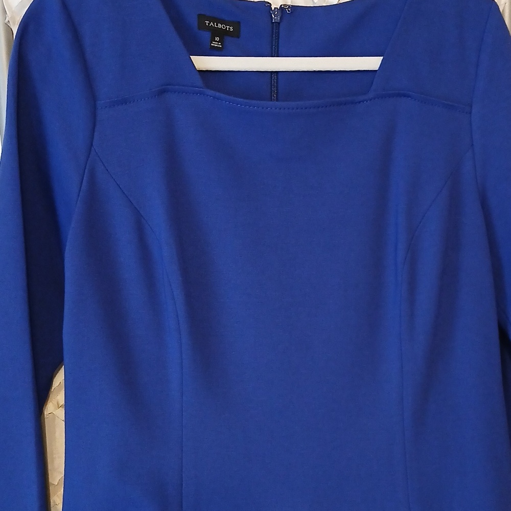Nwot TALBOTS Sz 10 Blue Dress - Picture 5 of 11
